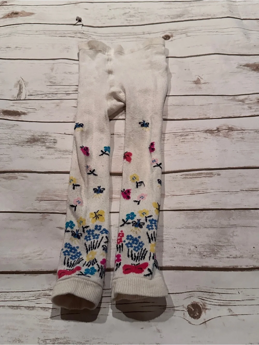 Hanna Andersson white floral leggings